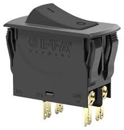 Thermal Circuit Breaker ETA 3120-N521-H7T1-W01D-20A, On-Off, 3120-N Series, 20 A, 2 Pole, 50 V, 240 V, Snap In